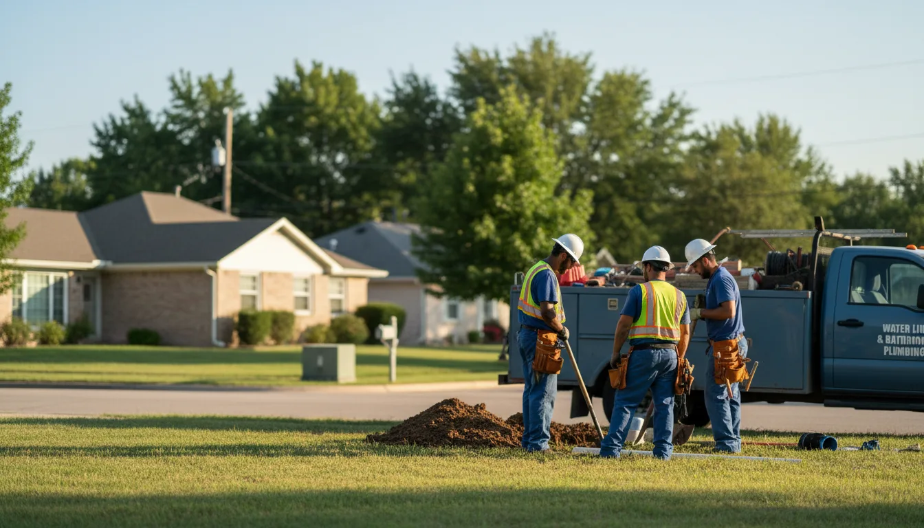 Residential water line and bathroom plumbing service in Panama, IL